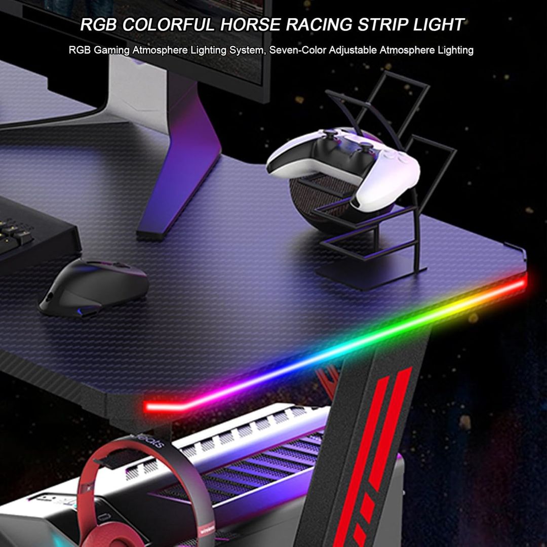 Mesa Gaming Desk Z com iluminação RGB - Imagem 3