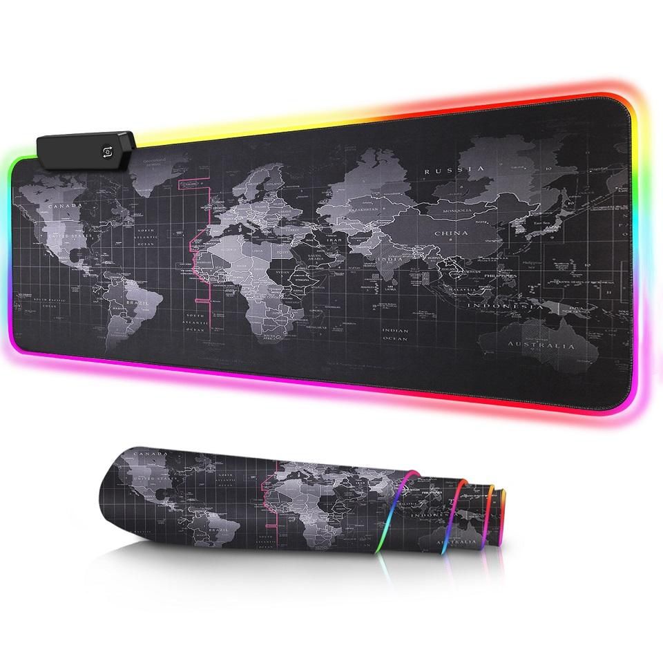 Mousepad Gaming RGB de Mapa de Mundo - Imagem 2