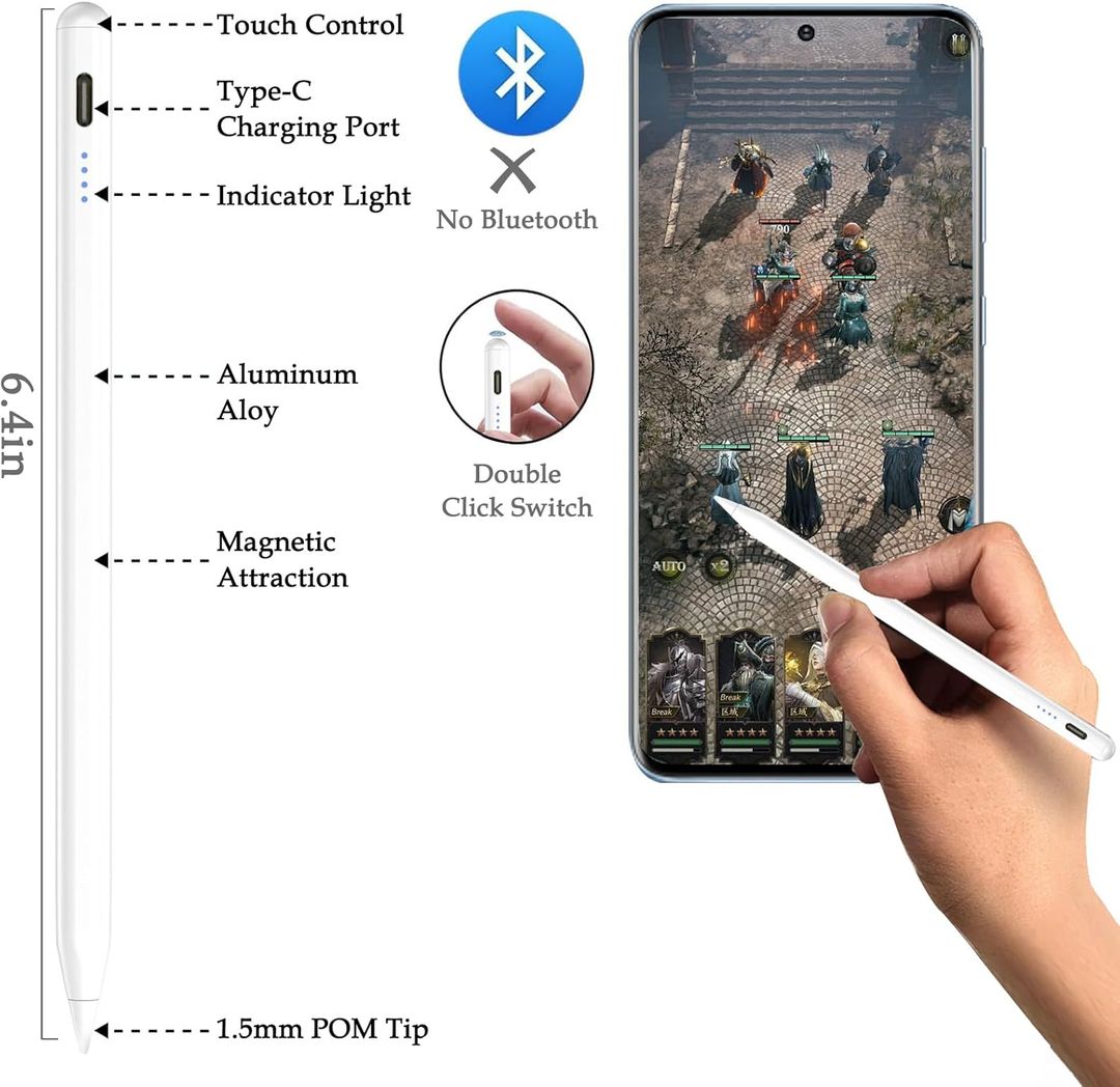 Caneta Universal Stylus (Compatível para Android/iPhone/Tablet Telefone com Tela Sensível ao Toque) - Imagem 2