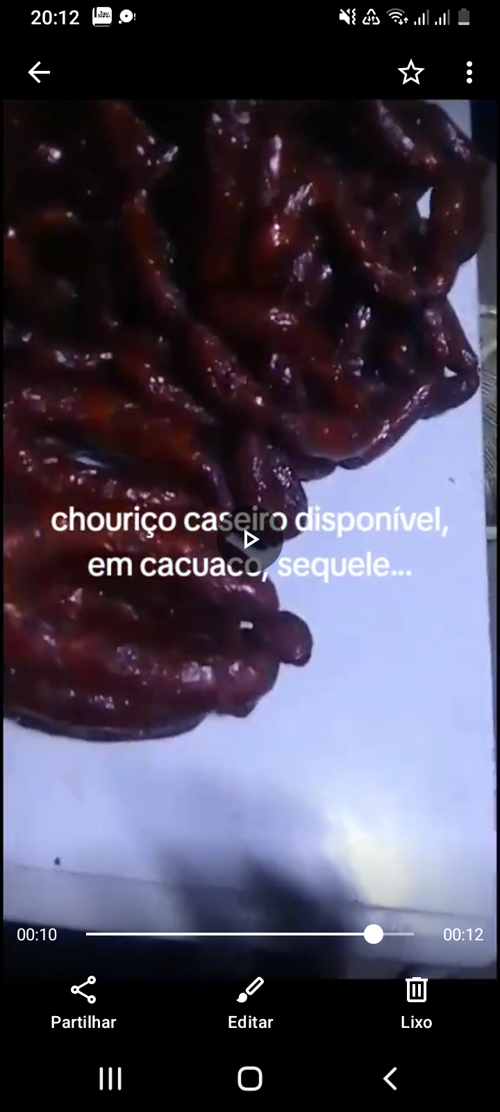 Anúncio de negócio de chouriço caseiro 