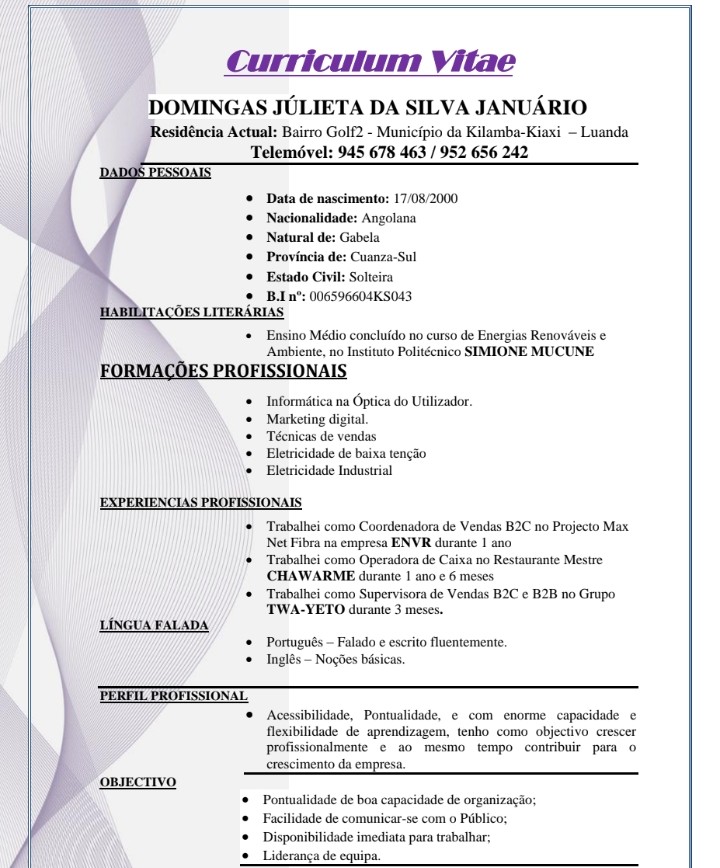 A procura de emprego como call center, balconista, eletricista, operadora de caixa, coordenadora de vendas B2C e B2B, prospeção de leads, agente comercial 