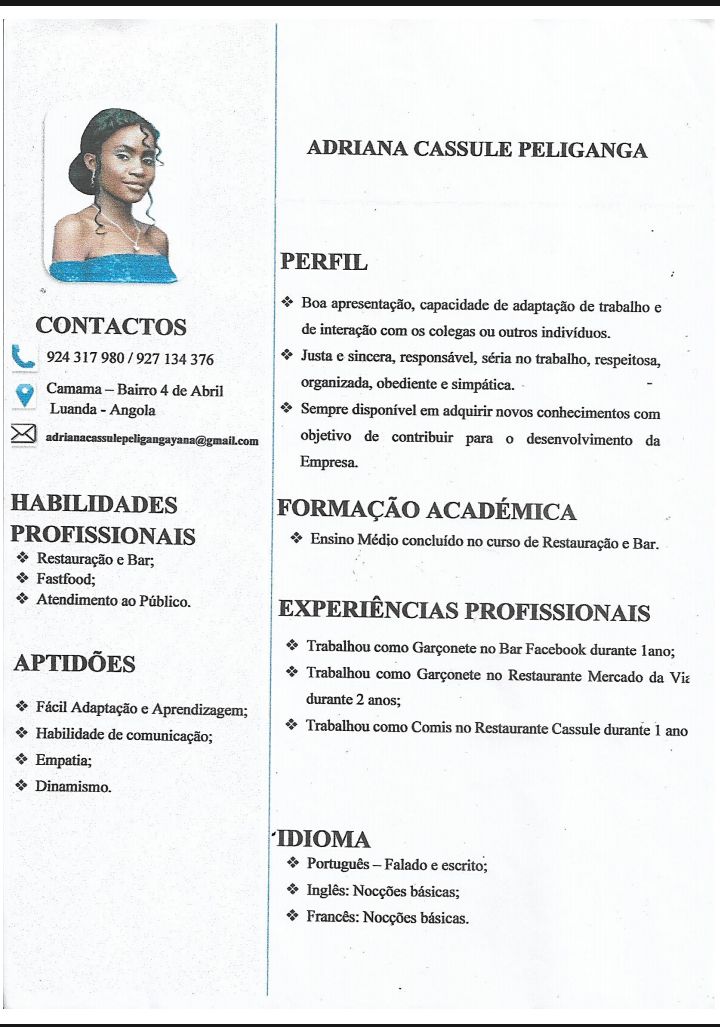 Estou a procura de emprego.